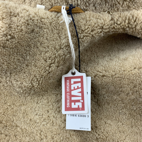 LEVI'S VINTAGE CLOTHING Size XS Tan Suede Shearling Snaps Jacket