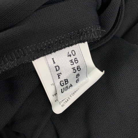 JEAN PAUL GAULTIER Taille 6 Robe portefeuille en cuir mélangé de tissus mélangés de rayonne noire et beige