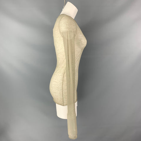 JEAN COLONNA Size M Green Cashmere Solid Long Sleeve T-Shirt