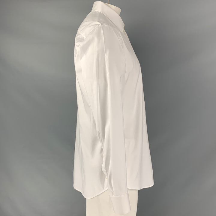 ARMANI COLLEZIONI Size XL White Cotton Button Up Long Sleeve Shirt