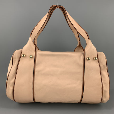 MISSONI Light Pink Leather Double Zip Shoulder Handbag