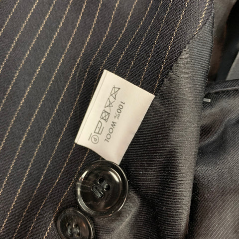 DRIES VAN NOTEN Size 38 Navy & Grey Patchwork Wool Jacket