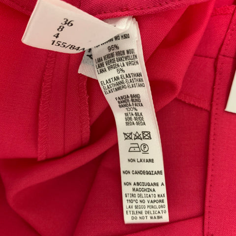 LA PERLA Size 4 Pink Fuchsia Wool Elastane Double Breasted Pants Suit