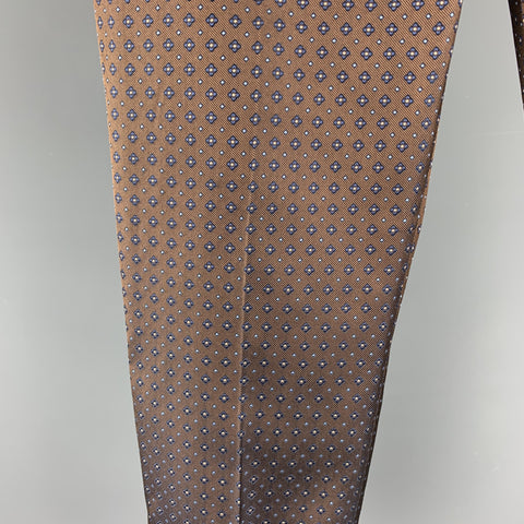 DSQUARED2 Size 8 Brown Jacquard Silk Cropped Dress Pants