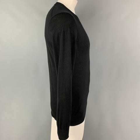 DOLCE &amp; GABBANA Taille M Pull à col rond en cachemire appliqué noir