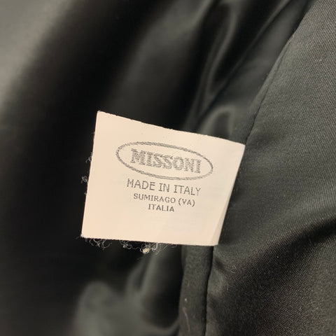 MISSONI Size 4 Purple Multi-Color Wool Knitted Snaps Coat