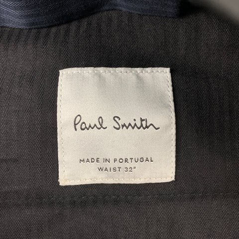 PAUL SMITH Size 32 Black & Silver Zip Fly Shorts