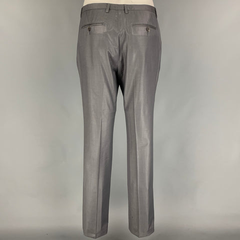 CALVIN KLEIN COLLECTION Size 38 Dark Gray Wool Notch Lapel Suit