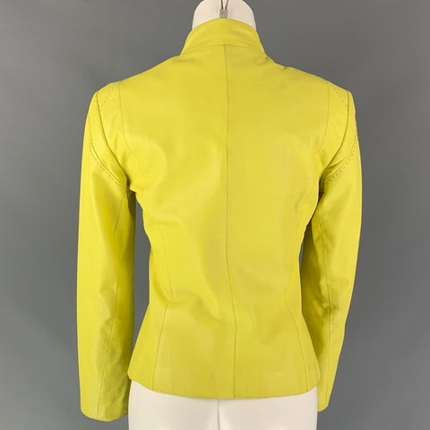 Vintage VERSUS by GIANNI VERSACE Size 4 Yellow Leather Jacket