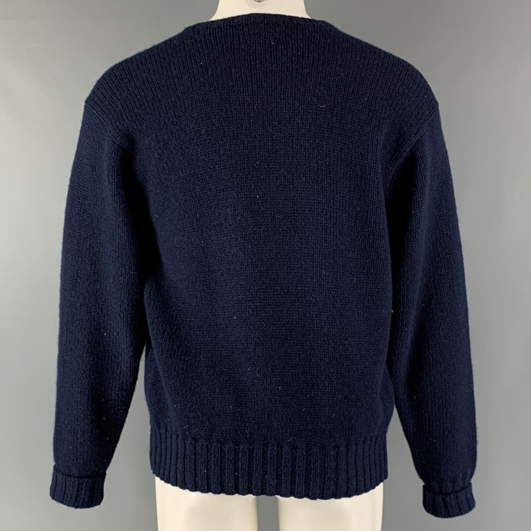 POLO par RALPH LAUREN Taille S Pull en laine drapeau rouge marine