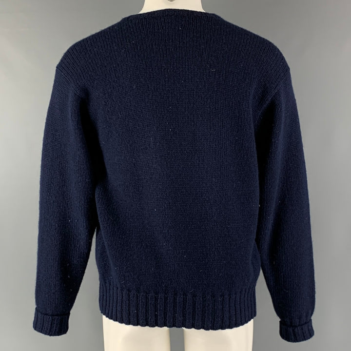 POLO par RALPH LAUREN Taille S Pull en laine drapeau rouge marine