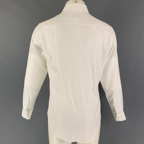 GIORGIO ARMANI Size S White Cotton Button Up Long Sleeve Shirt