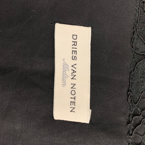 DRIES VAN NOTEN Size M Black Cotton Blend Payettes Short Sleeve Shirt