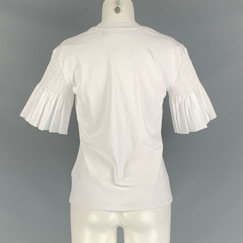VICTORIA BECKHAM Size XS White Cotton Short Sleeve T-Shirt