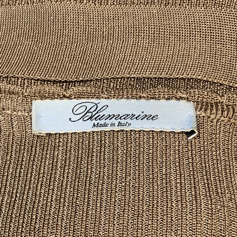 BLUMARINE Size 8 Taupe Sparkle Knit EMbellished V Neck Cardigan