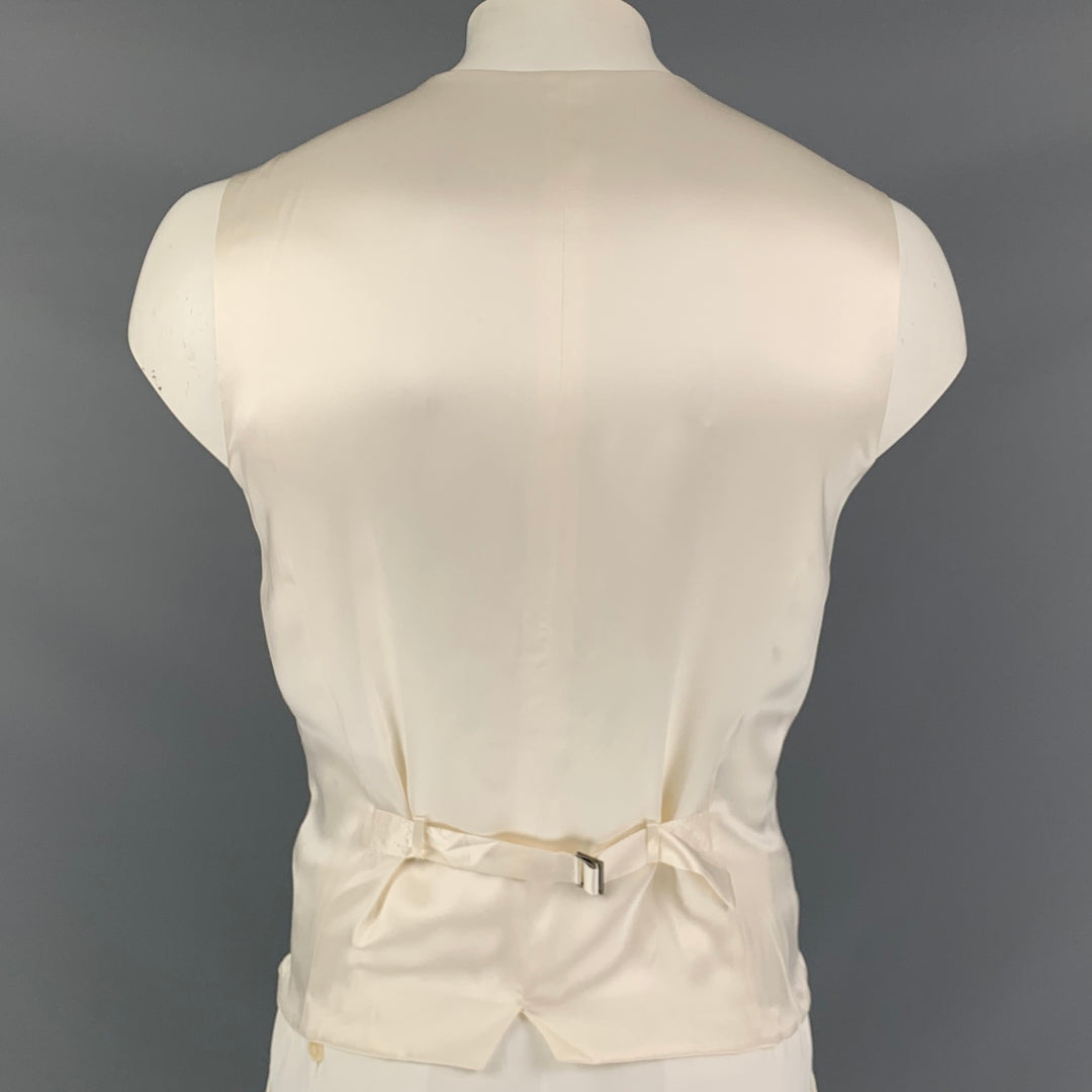DOLCE & GABBANA Alta Sartoria Size 48 Off White Wool Buttoned Vest