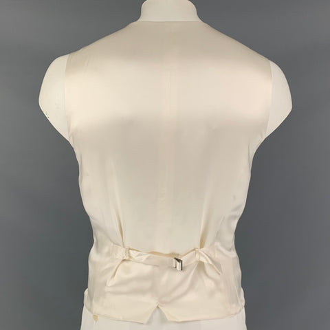 DOLCE & GABBANA Alta Sartoria Size 48 Off White Wool Buttoned Vest