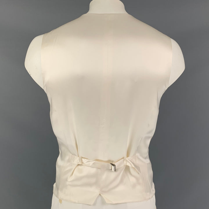 DOLCE & GABBANA Alta Sartoria Size 48 Off White Wool Buttoned Vest