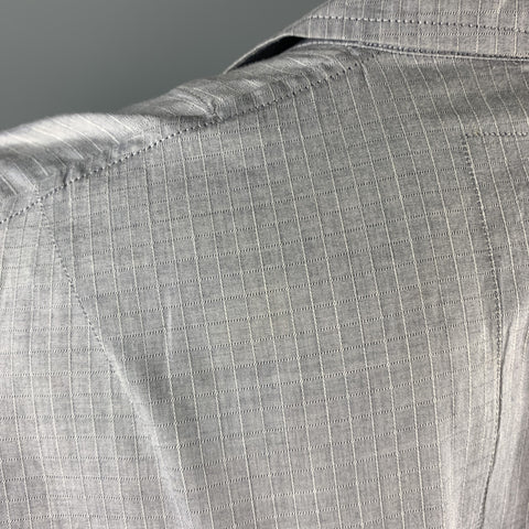 YVES SAINT LAURENT Size 44 Grey Window Pane Cotton Light Weight Sport Coat
