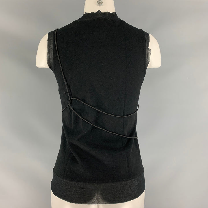NAOKI TAKIZAWA Size 2 Black Cotton Solid Casual Top