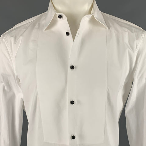 DSQUARED2 Size S White Cotton Tuxedo Long Sleeve Shirt