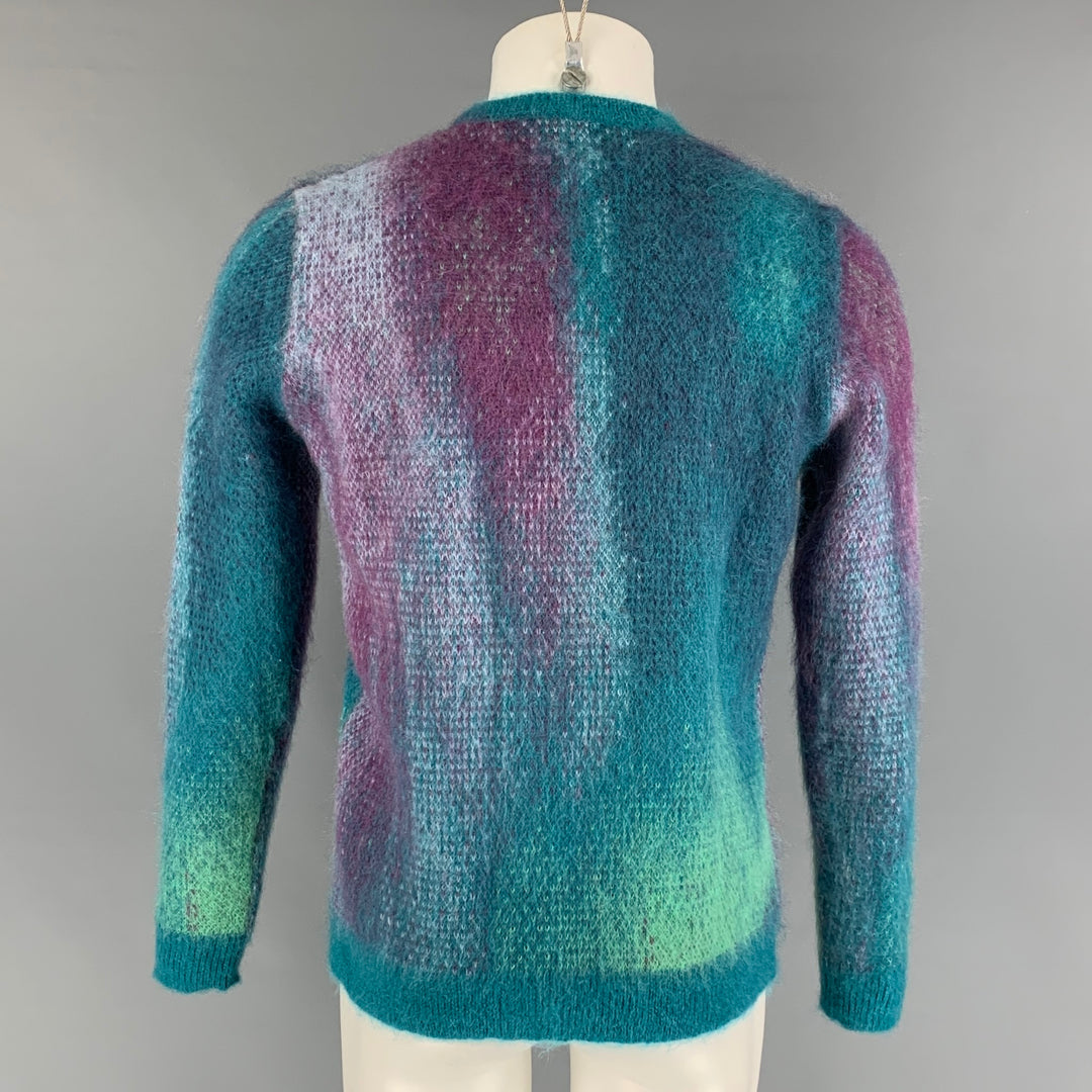 ROBERTO COLLINA Size S Blue Purple Ombre Mohair Blend Crew-Neck Sweater