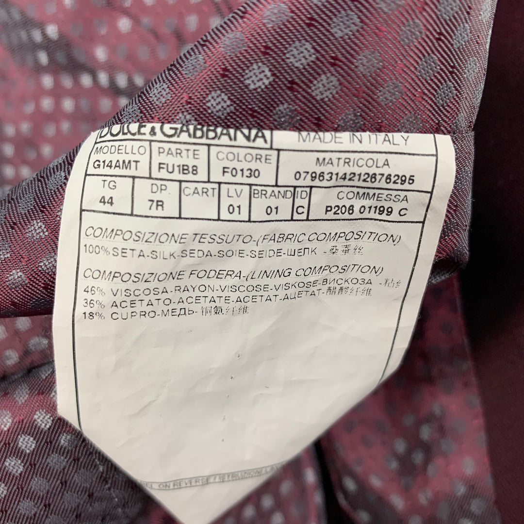 DOLCE &amp; GABBANA Taille 34 Gilet boutonné en soie bordeaux