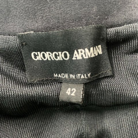 GIORGIO ARMANI Blazer de pedrería de viscosa naranja y pizarra talla 6