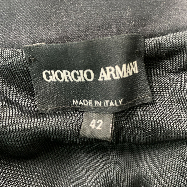 GIORGIO ARMANI Size 6 Slate & Orange Viscose Rhinestones  Blazer