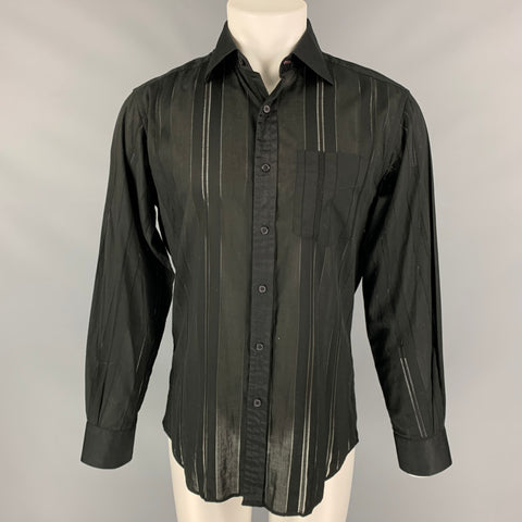 PAUL SMITH Size S Black Stripe Cotton Button Up Long Sleeve Shirt