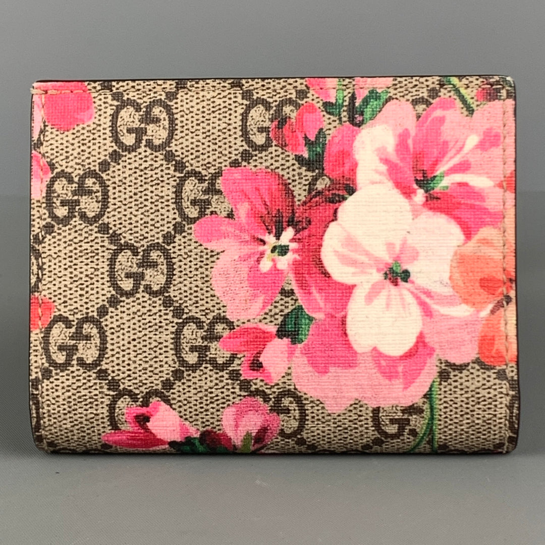 Gucci Floral Canvas Tri-Fold Wallet Pink Cloth ref.614131 - Joli Closet