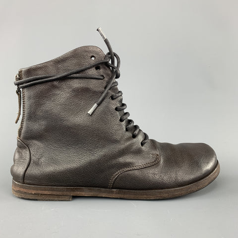 MARSELL Talla 7.5 Botines de cuero marrón oscuro