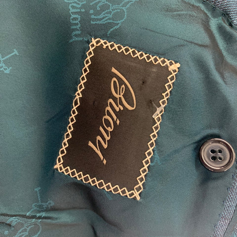 BRIONI Size 40 Green Purple Plaid Wool Blend Single Breasted Sport Coat