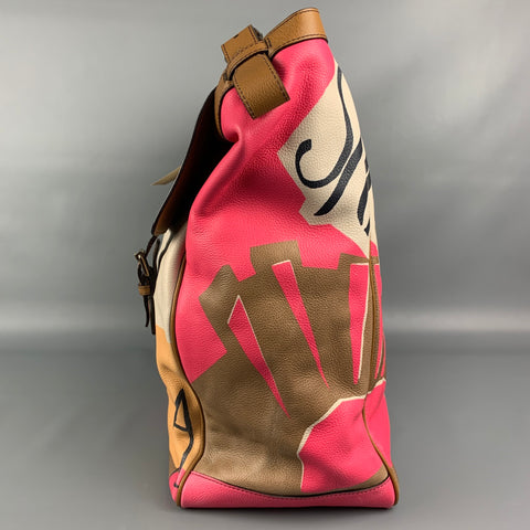 BURBERRY PRORSUM Spring 2015 Pebble Grain Graphic Multi-Color Bag