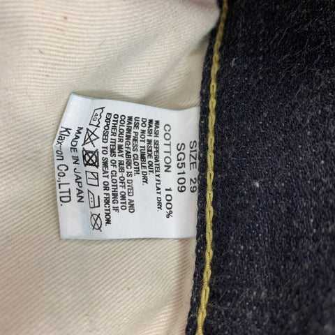 THE STRIKE GOLD Size 29 Indigo Contrast Stitch Cotton Button Fly Jeans