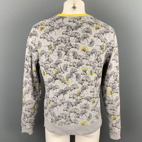 CARVEN Size XL Grey Print Cotton Crew-Neck Pullover