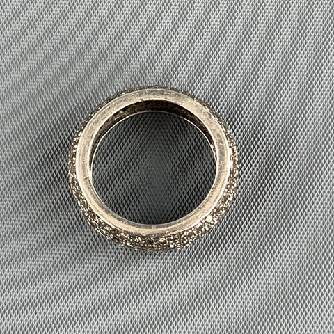 RENEE SHEPPARD sz 6.5 Sterling Silver Pave Diamond Encrusted Band Ring