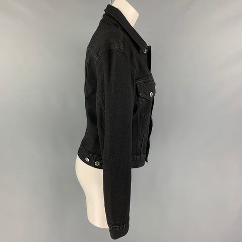 HELMUT LANG Size L Black Cotton Masc Trucker Jacket