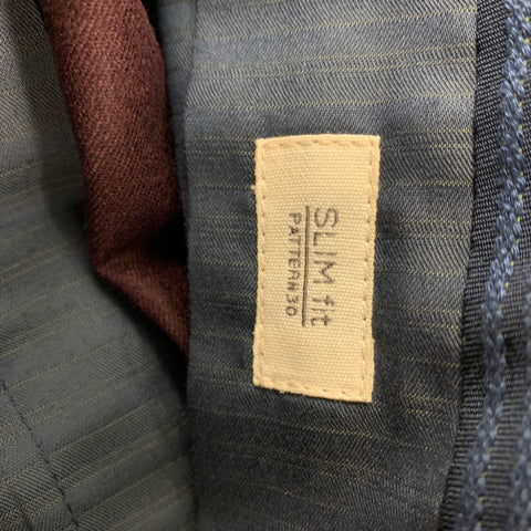 INCOTEX Size 28 Burgundy Flannel Flat Front Dress Pants
