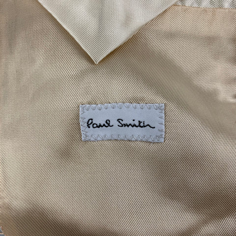 PAUL SMITH Size 44 Blue Beige Stripe Cotton Embroidered Sport Coat