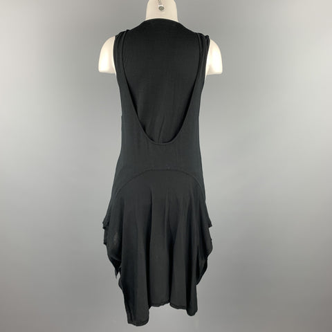 BALENCIAGA Size 4 Black Knitted Silk Tank Overlay Sleeveless Dress