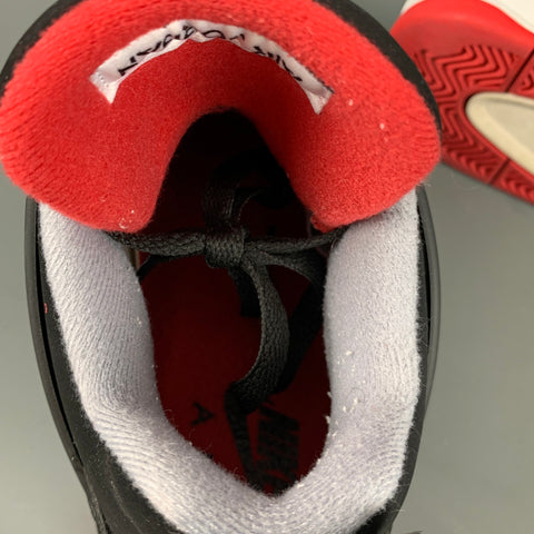 NIKE Size 6 Black Grey & Red Color Block Mesh High Top Sneakers