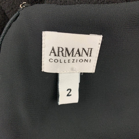 ARMANI COLLEZIONI Robe droite en crêpe noire taille 2