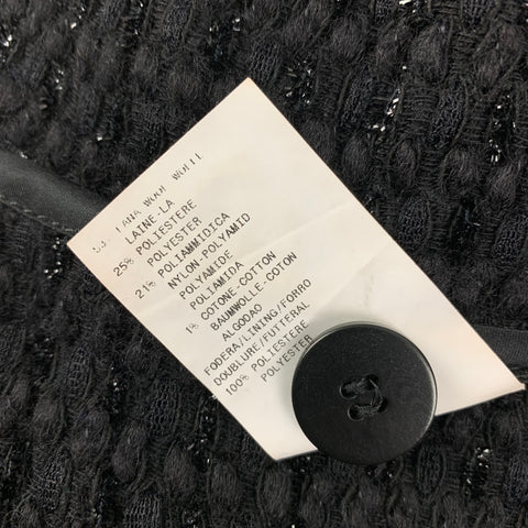 ARMANI COLLEZIONI Talla 12 Chaqueta de tweed en mezcla de lana negra
