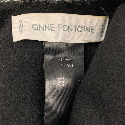 ANNE FONTAINE Size One Size Black White Wool Plaid Fringed Cape