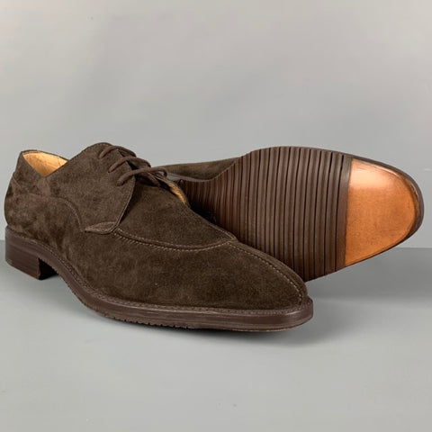 GRAVATI per WILSON and DEAN Size 12 Brown Solid Leather Split Toe Lace Up Shoes