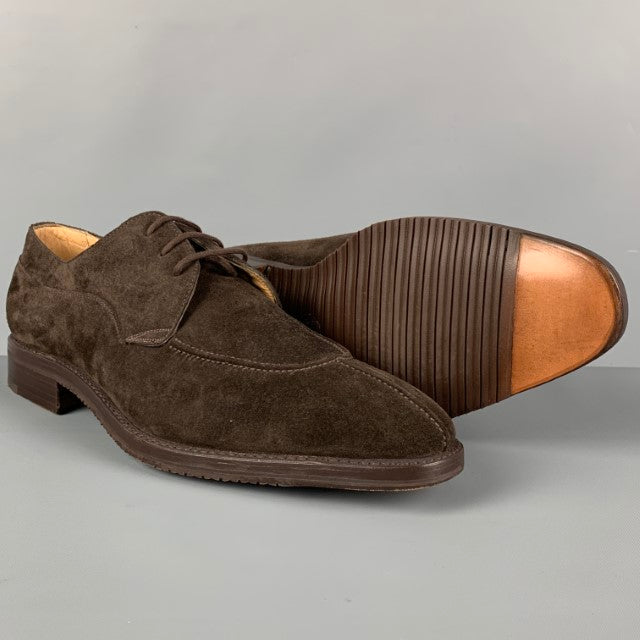GRAVATI per WILSON et DEAN Taille 12 Chaussures à lacets en cuir massif marron à bout fendu