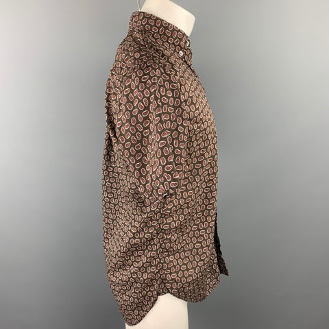 JUNYA WATANABE Brown Paisley Cotton Button Down Short Sleeve Shirt