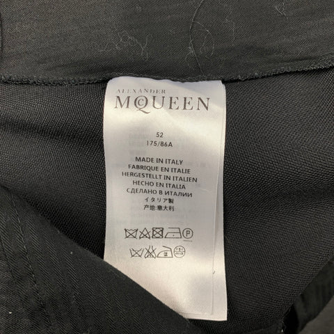 ALEXANDER MCQUEEN Size 34 Black Beaded Wool / Mohair Zip Fly Dress Pants