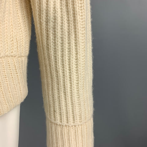 MAISON MARTIN MARGIELA Size M Cream Knit Wool Shawl Collar Cardigan